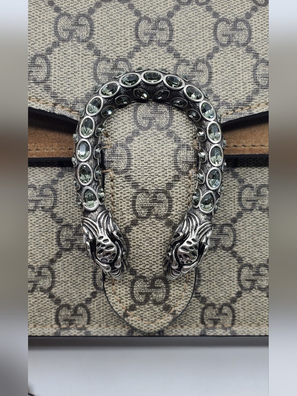 Gucci GG Supreme Small Crystal Shoulder Bag - Picture 6 of 16